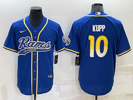 Men's Los Angeles Rams #10 Cooper Kupp Royal Cool Base Stitched Baseball Jersey
